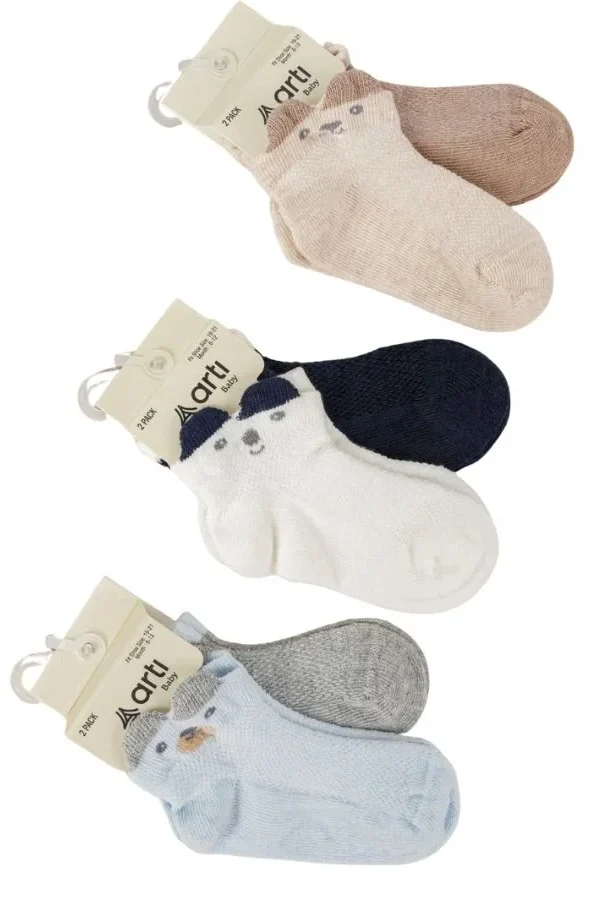 Katamino Salaman 2' Li 3d Erkek Bebek Patik Çorap K48025 Asorti