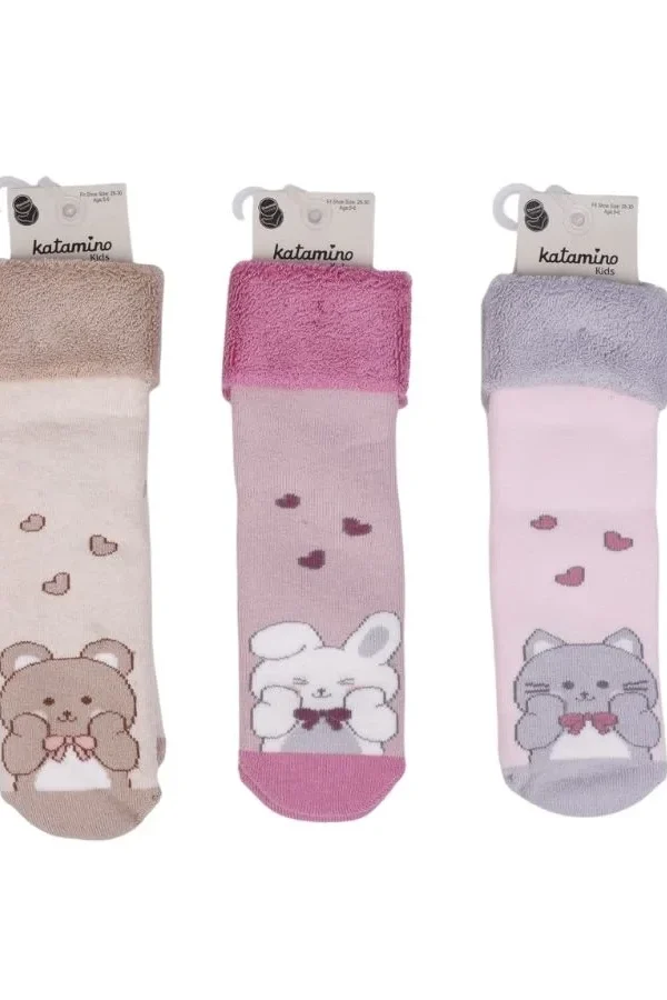 Katamino Yarlin Kız Havlu Soket Çorap 250235 Asorti