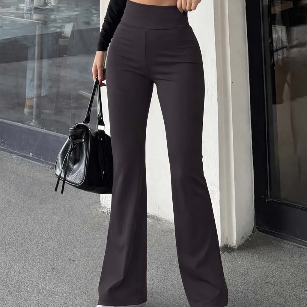 Kadın Geniş Korsaj Bel Detaylı Paçaya Doğru Geniş Yüksek Bel Dalgıç Pantolon - Görsel 2