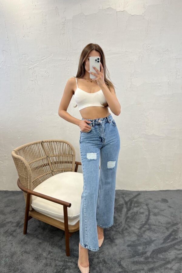 6373 DENİM SLIM PALAZZO FIT-MAVİ