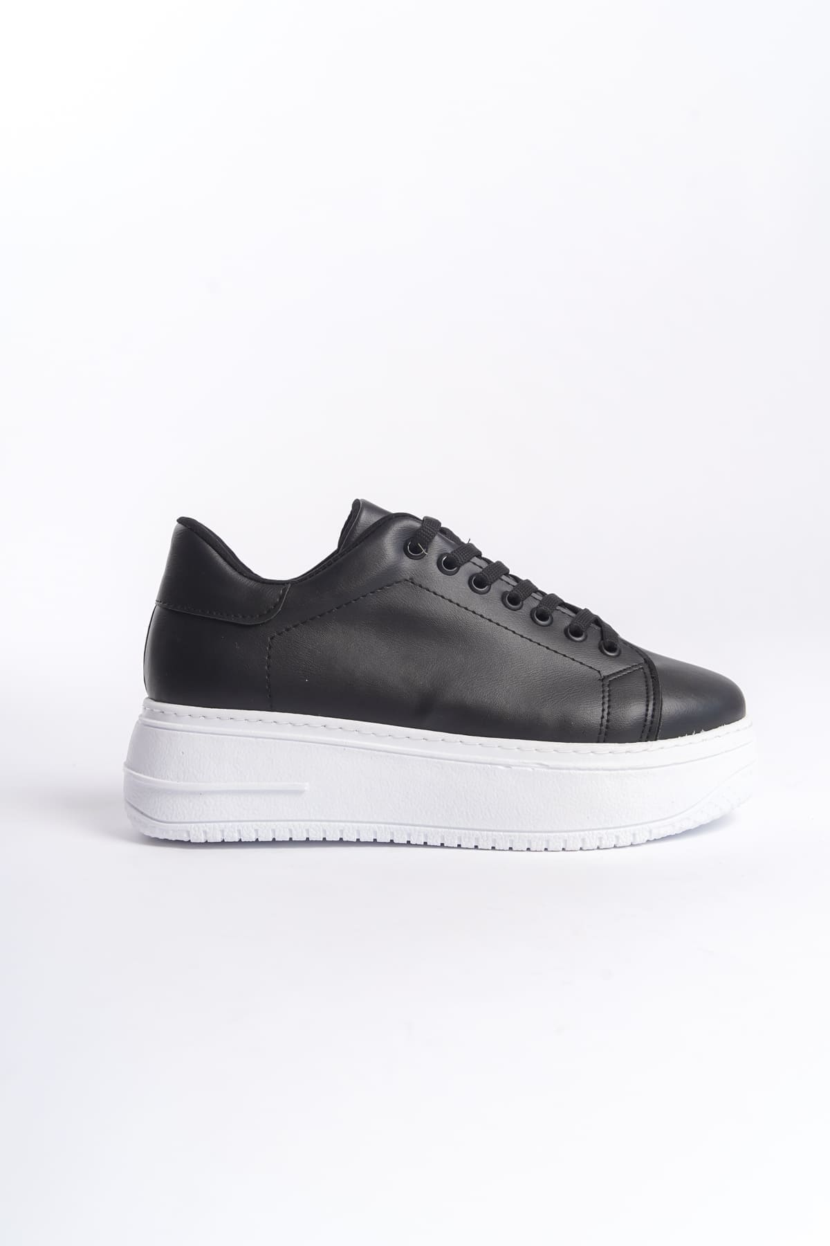 BIANA Bağcıklı Ortopedik Taban Kadın Sneaker Spor Ayakkabı CBT - Siyah - Görsel 6