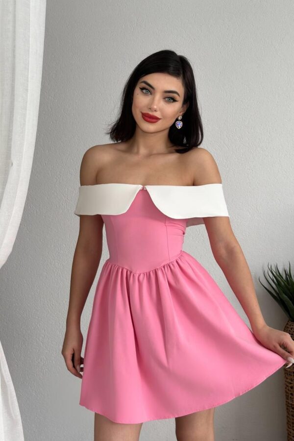 Nalia Beyaz Yakalı Elbise