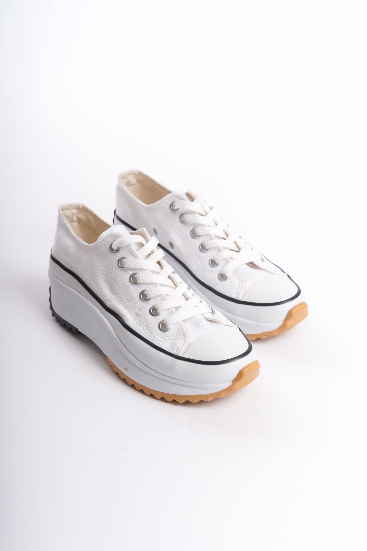 PARIS Bağcıklı Ortopedik Taban Kadın Sneaker Spor Ayakkabı TBT - Beyaz - Görsel 4