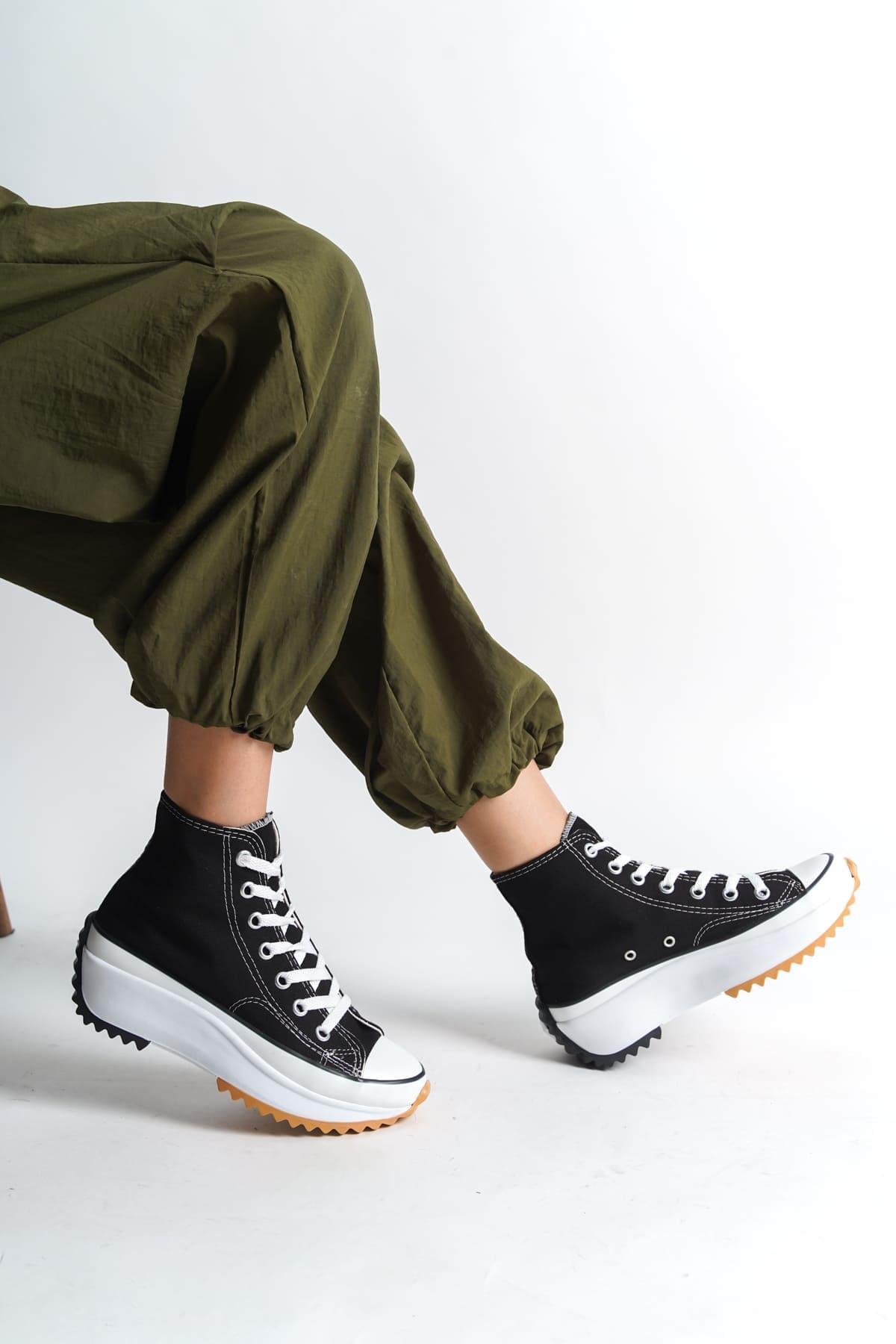 ROMA Bağcıklı Ortopedik Taban Kadın Sneaker Spor Ayakkabı TBT - Siyah - Görsel 2