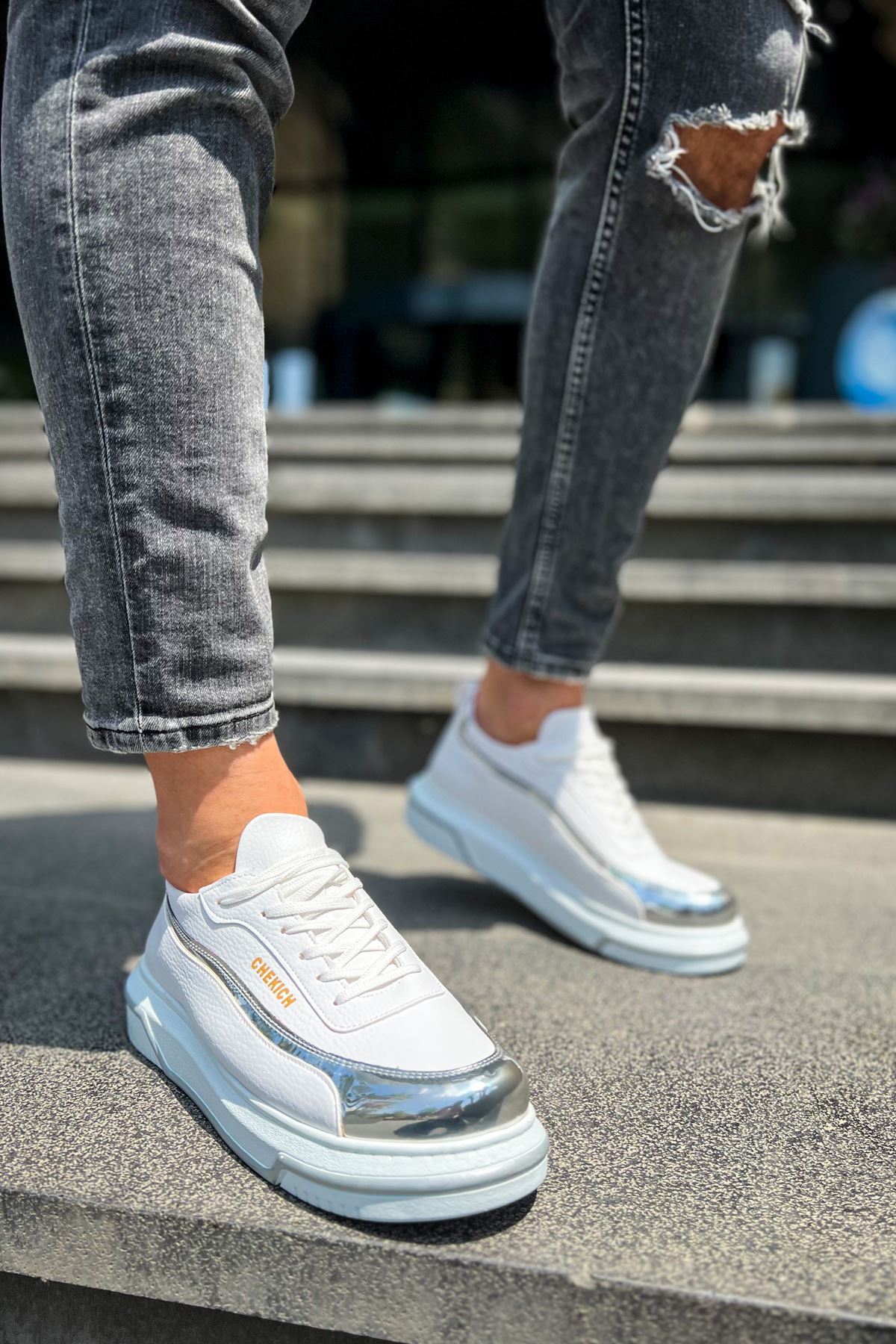 CH041 - CBT Renaissance Erkek Ayakkabı BEYAZ/GUMUS - Görsel 3