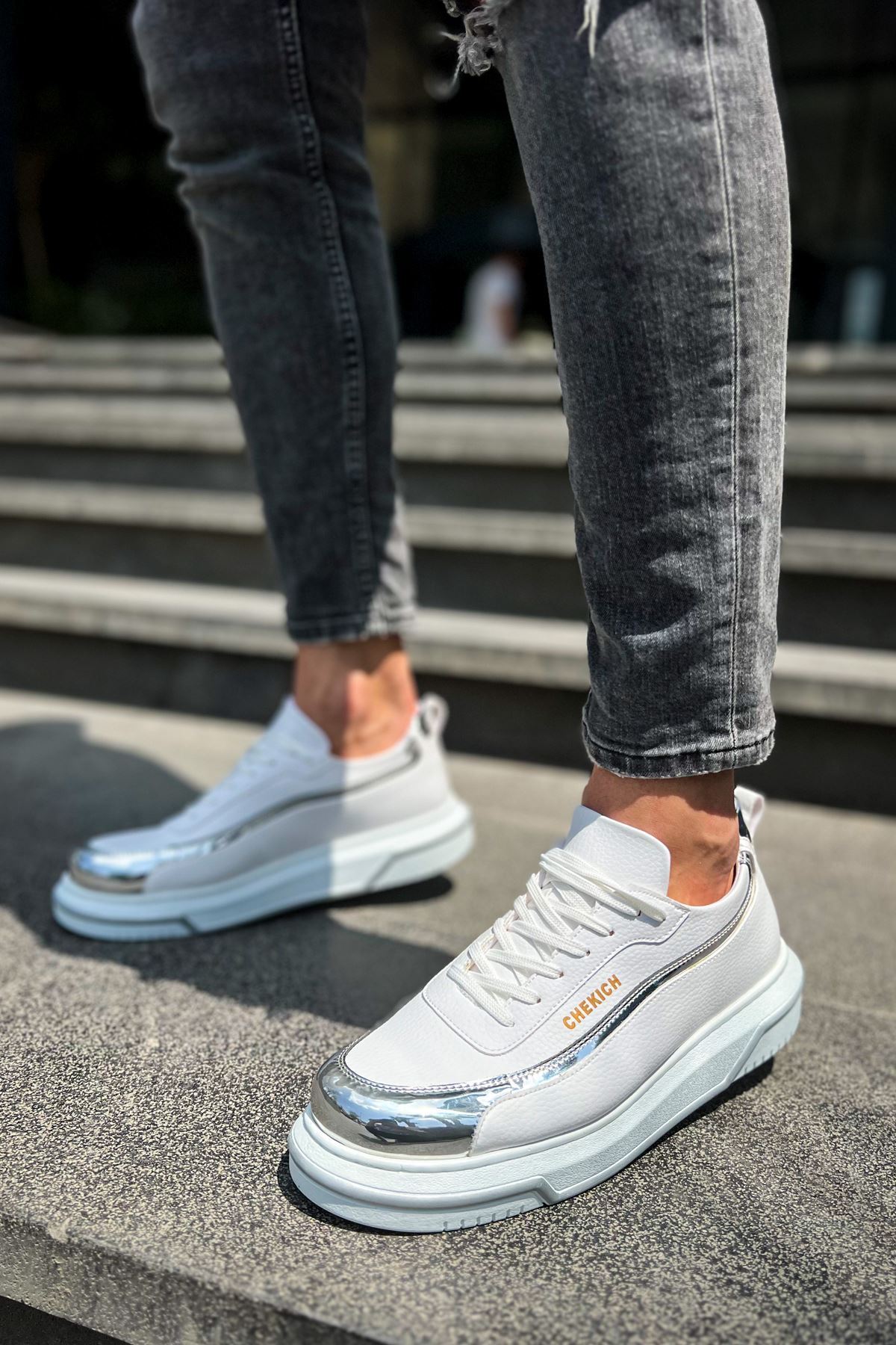 CH041 - CBT Renaissance Erkek Ayakkabı BEYAZ/GUMUS - Görsel 2