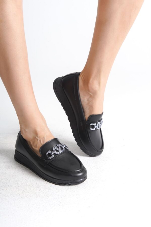 ANNA Ortopedik Rahat Taban Toka Detaylı Klasik Kadın Babet Anne Ayakkabısı  CST - Siyah