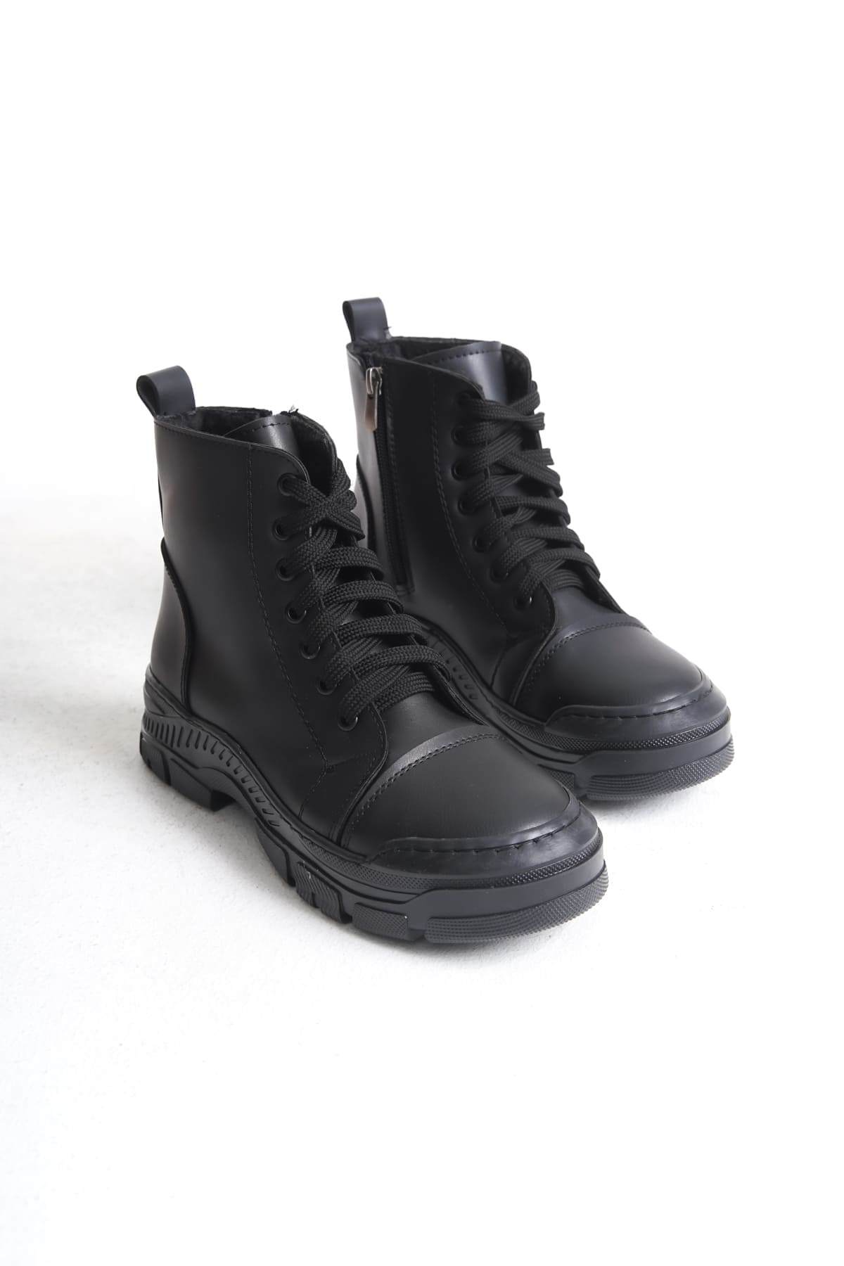 BLOOM Bağcıklı Fermuarlı Ortopedik Taban Kadın Bot CST - Siyah - Görsel 5