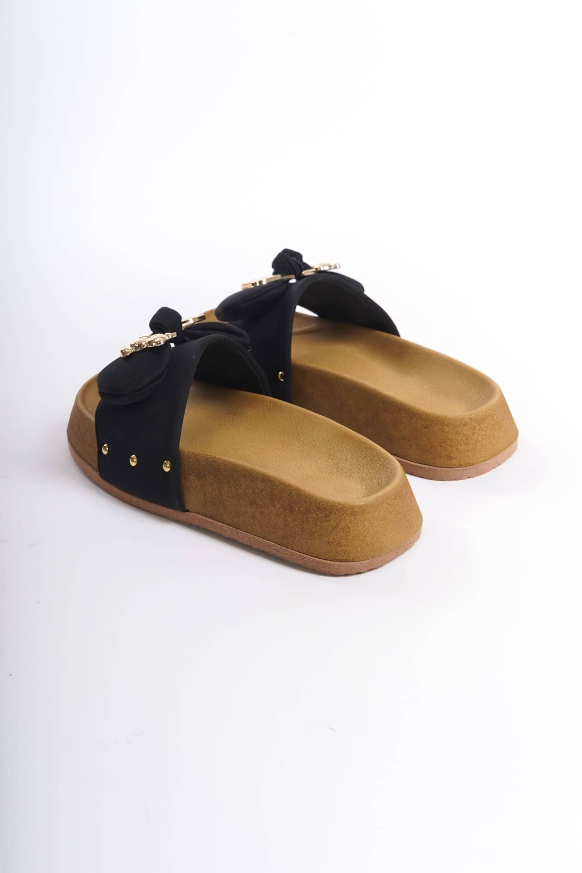 DILA Kalın ve Ortopedik Taban Ayıcıklı Saten Kadın Terlik SKT - Siyah - Görsel 5