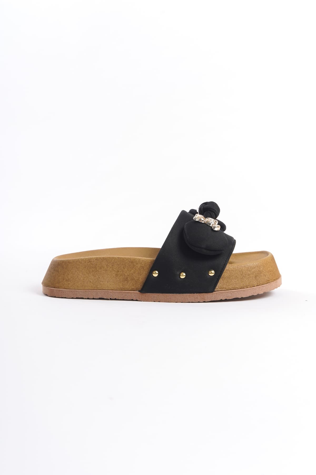 DILA Kalın ve Ortopedik Taban Ayıcıklı Saten Kadın Terlik SKT - Siyah - Görsel 6