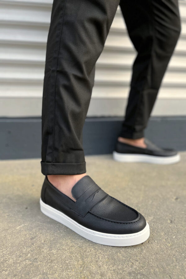 JY180 Estilo X Bağcıksız Cilt Erkek Günlük Spor Klasik Ayakkabı CBT - Siyah