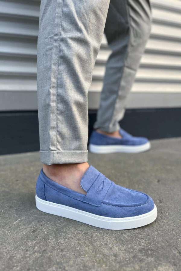 JY180 Estilo X Bağcıksız Süet Erkek Günlük Spor Klasik Ayakkabı SBT - Mavi