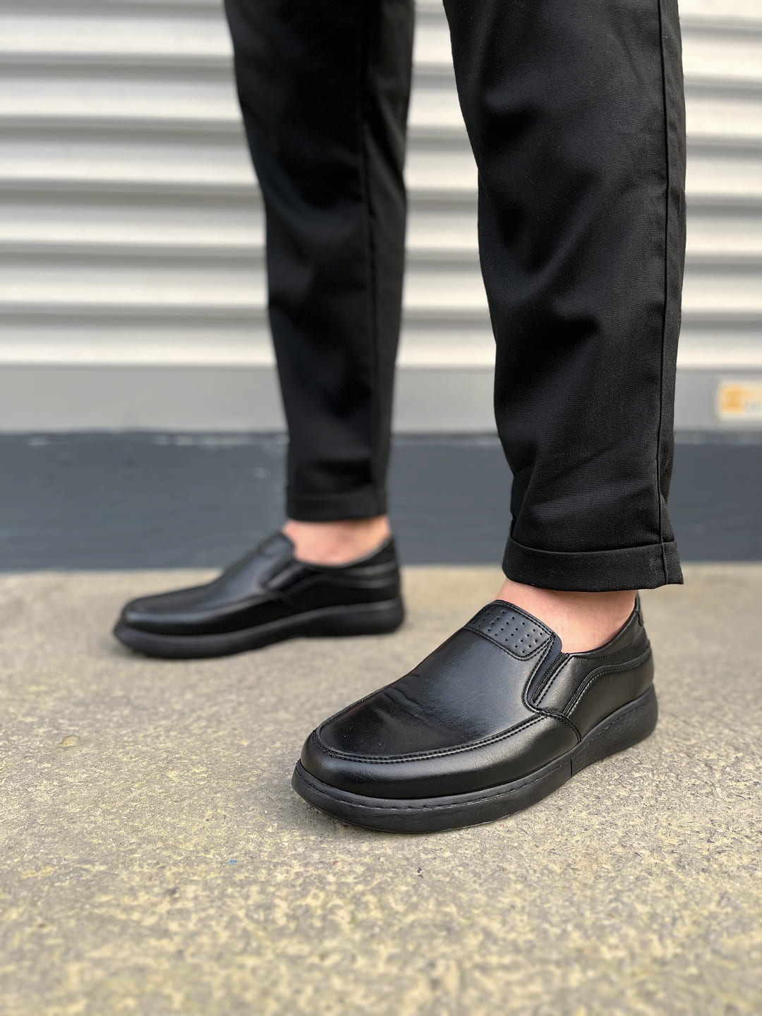 JY0410 Classique Bağcıksız Cilt Erkek Günlük Klasik Ayakkabı CST - Siyah - Görsel 2