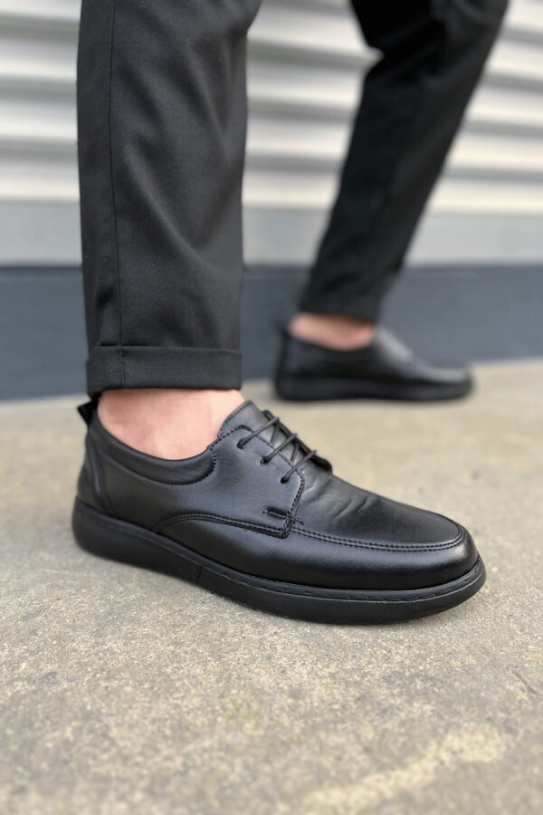 JY0510 Clasica Bağcıklı Cilt Erkek Günlük Klasik Ayakkabı CST - Siyah