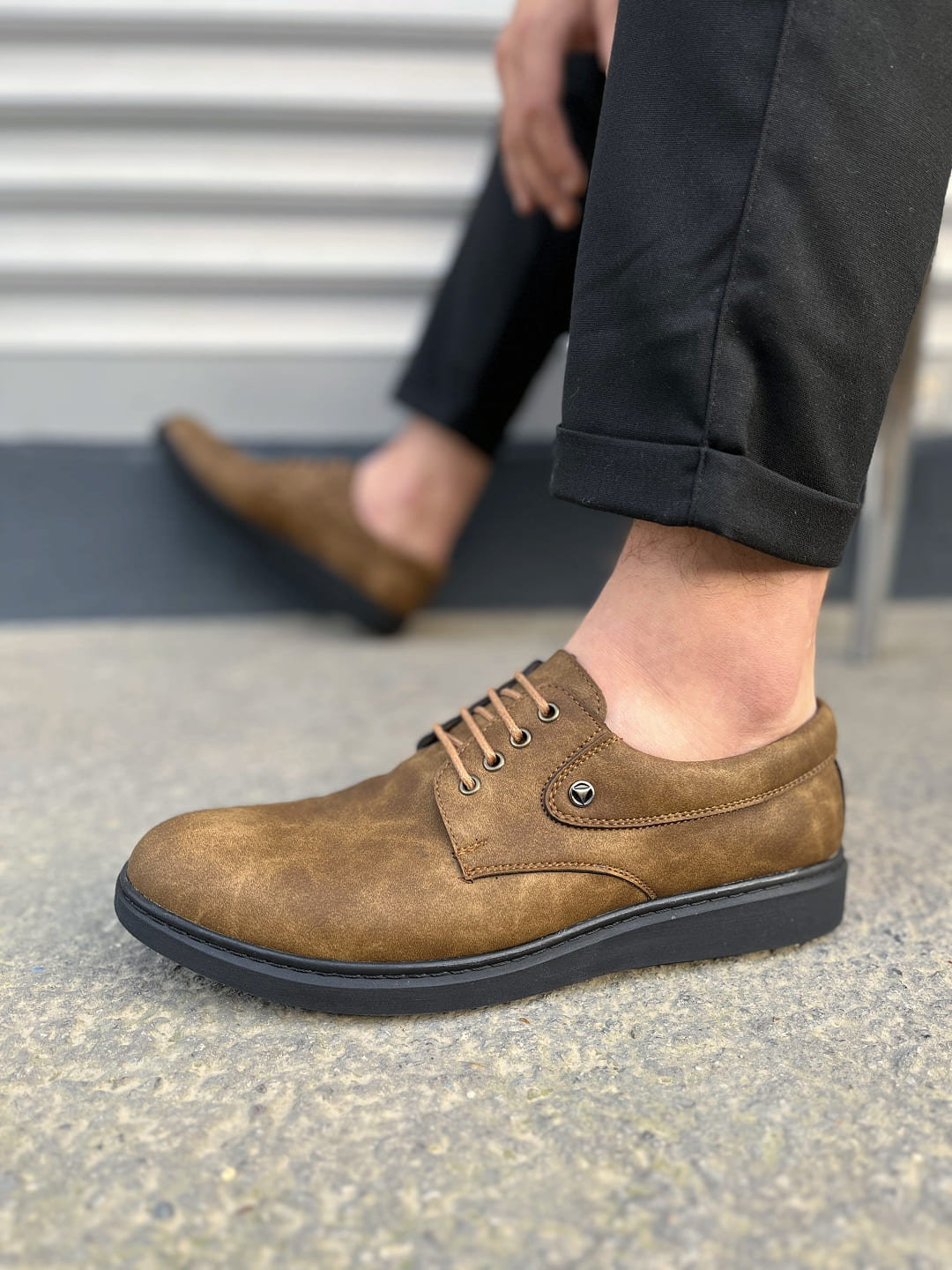 JY0610 Clasico Bağcıklı Cilt Erkek Günlük Klasik Ayakkabı CST - Camel - Görsel 3