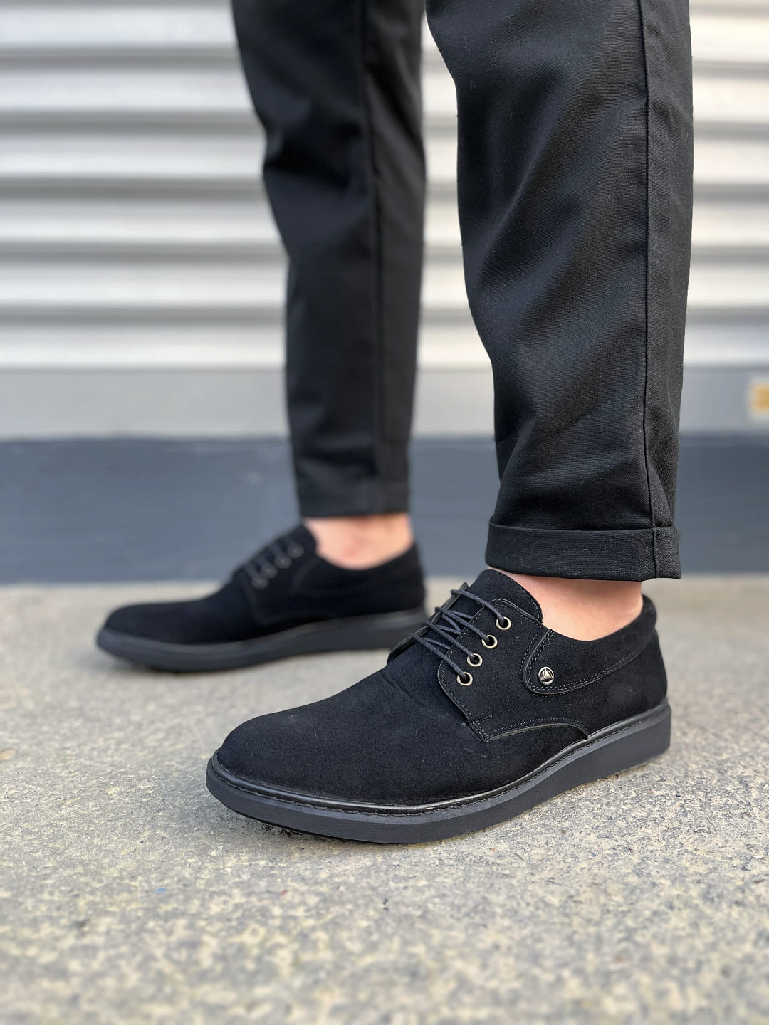 JY0610 Clasico Bağcıklı Süet Erkek Günlük Klasik Ayakkabı SST - Siyah - Görsel 2