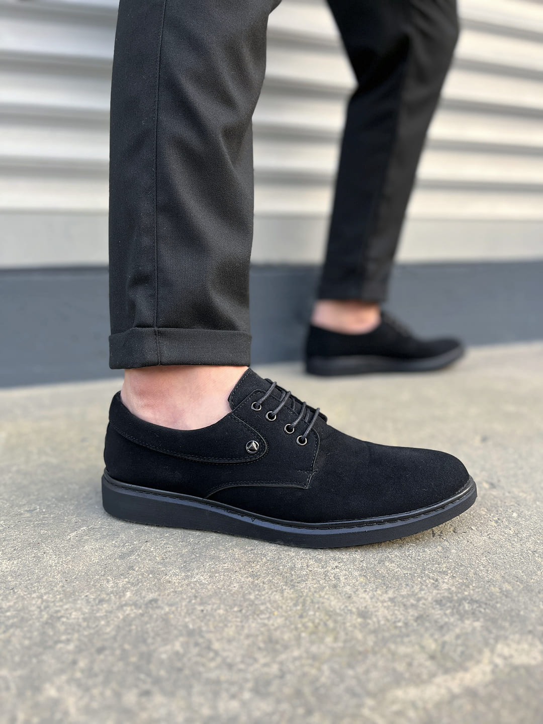 JY0610 Clasico Bağcıklı Süet Erkek Günlük Klasik Ayakkabı SST - Siyah