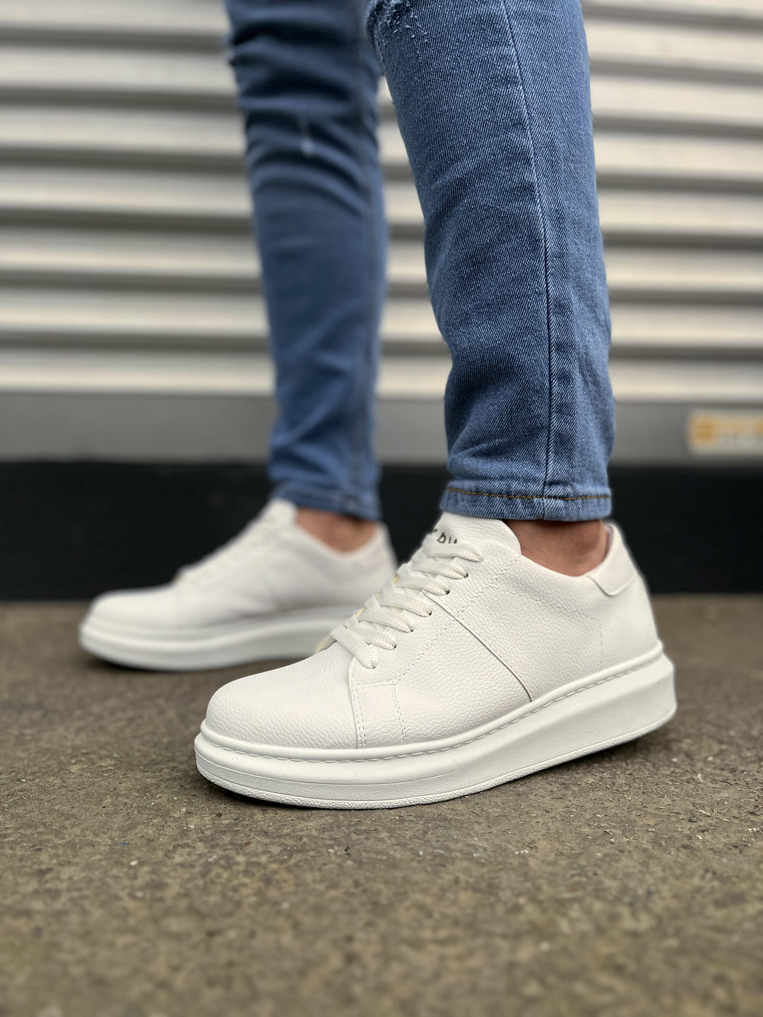 JY151 Boost Bağcıklı Cilt Erkek Günlük Sneaker Ayakkabı CBT - Beyaz - Görsel 2