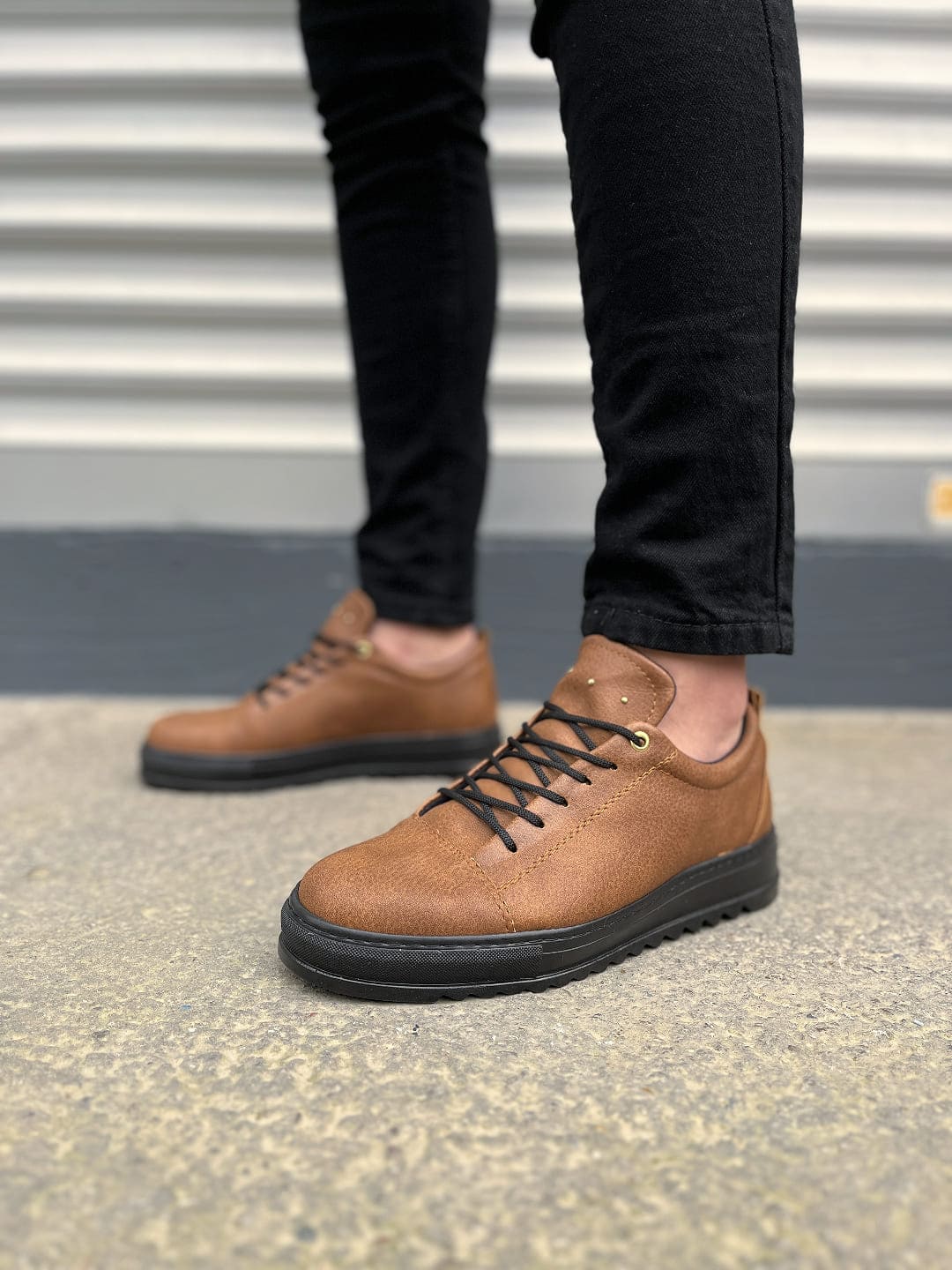 JY152 Cool Bağcıklı Cilt Erkek Günlük Spor Klasik Ayakkabı CST - Taba - Görsel 2