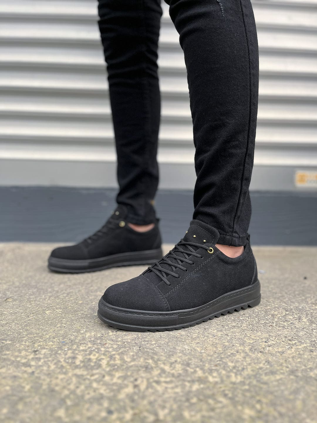 JY152 Cool Bağcıklı Süet Erkek Günlük Spor Klasik Ayakkabı SST - Siyah - Görsel 2