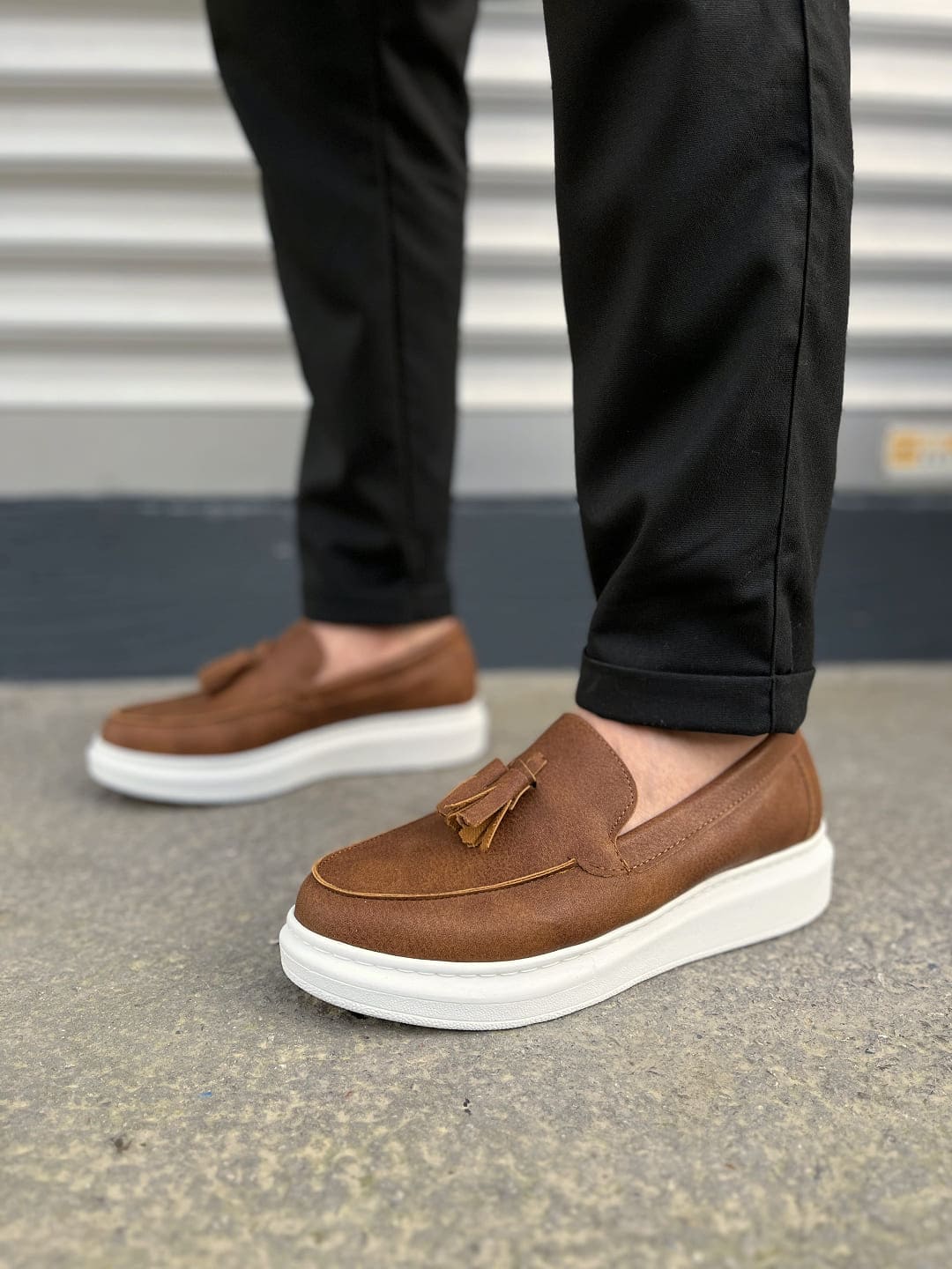 JY154 Blaze Bağcıksız Püsküllü Cilt Erkek Günlük Spor Klasik Ayakkabı CBT - Taba - Görsel 2