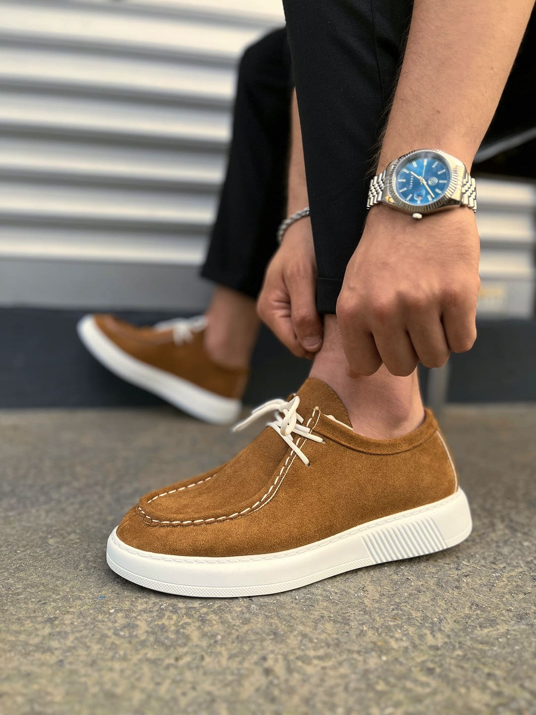 JY170 Tornado Bağcıklı Süet Erkek Günlük Spor Klasik Ayakkabı SBT - Taba - Görsel 3