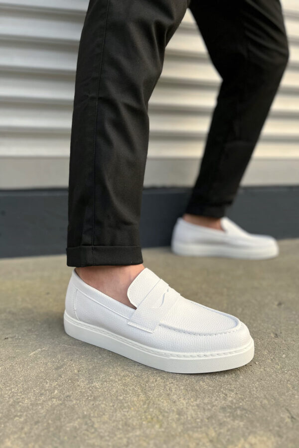 JY180 Estilo X Bağcıksız Cilt Erkek Günlük Spor Klasik Ayakkabı CBT - Beyaz