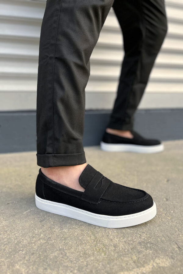 JY180 Estilo X Bağcıksız Süet Erkek Günlük Spor Klasik Ayakkabı SBT - Siyah