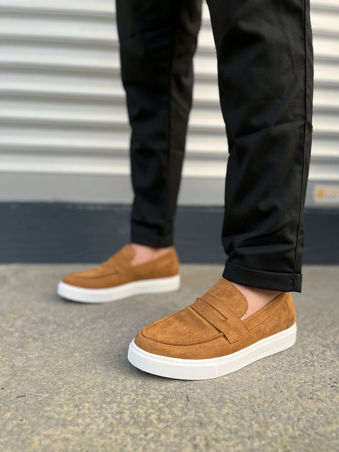 JY180 Estilo X Bağcıksız Süet Erkek Günlük Spor Klasik Ayakkabı SBT - Taba - Görsel 2