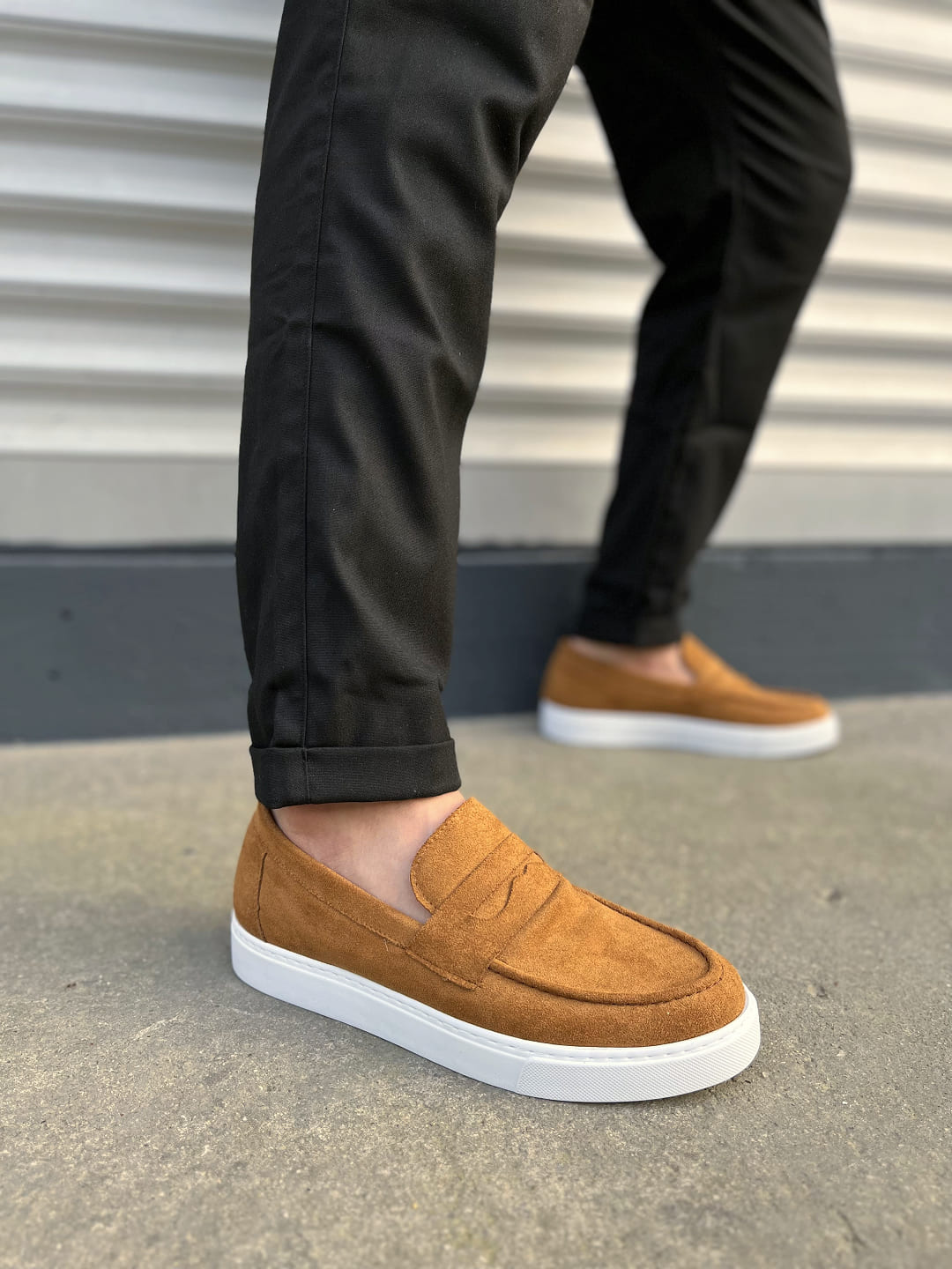 JY180 Estilo X Bağcıksız Süet Erkek Günlük Spor Klasik Ayakkabı SBT - Taba