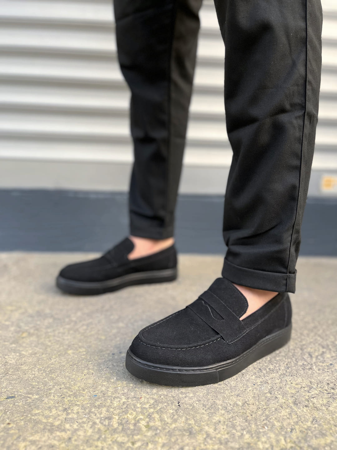 JY180 Estilo X Bağcıksız Süet Erkek Günlük Spor Klasik Ayakkabı SST - Siyah - Görsel 2