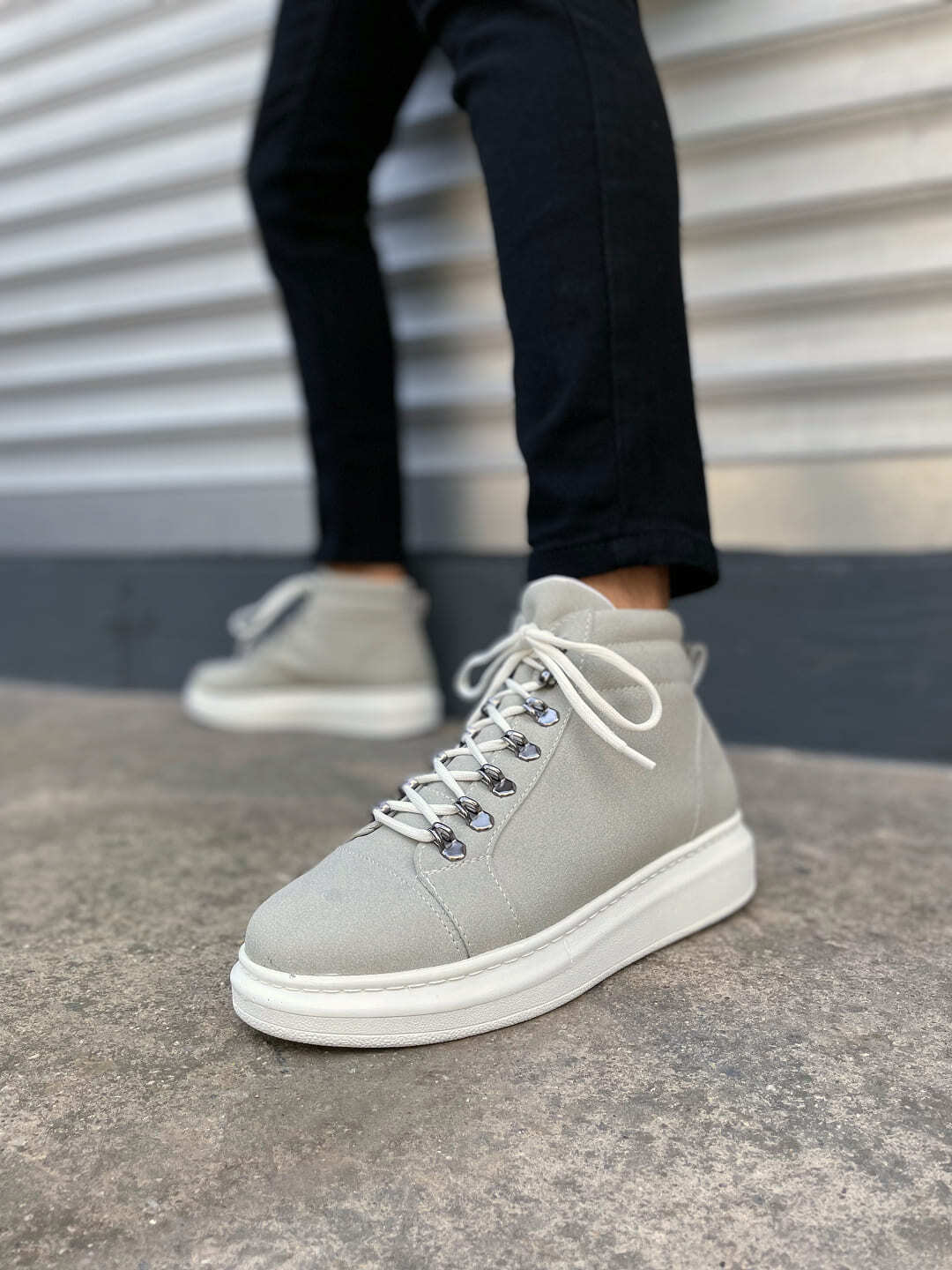 JY206 Ottawa Bağcıklı Ortopedik Taban Süet Erkek Spor Bot SBT - Gri - Görsel 2