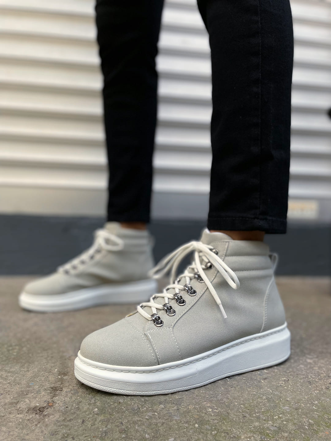 JY206 Ottawa Bağcıklı Ortopedik Taban Süet Erkek Spor Bot SBT - Gri - Görsel 3