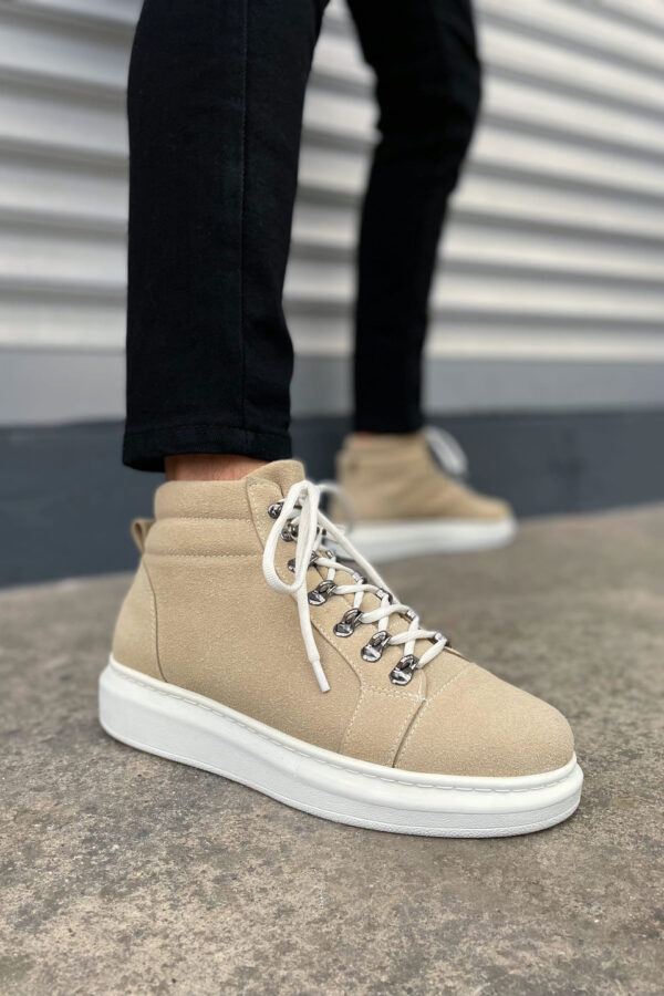 JY206 Ottawa Bağcıklı Ortopedik Taban Süet Erkek Spor Bot SBT - Krem