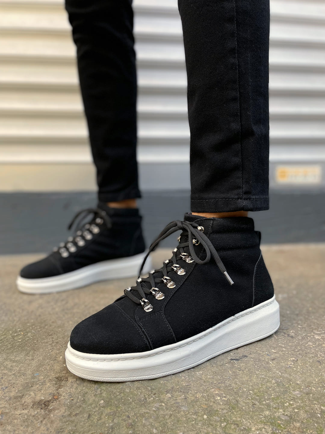 JY206 Ottawa Bağcıklı Ortopedik Taban Süet Erkek Spor Bot SBT - Siyah - Görsel 2