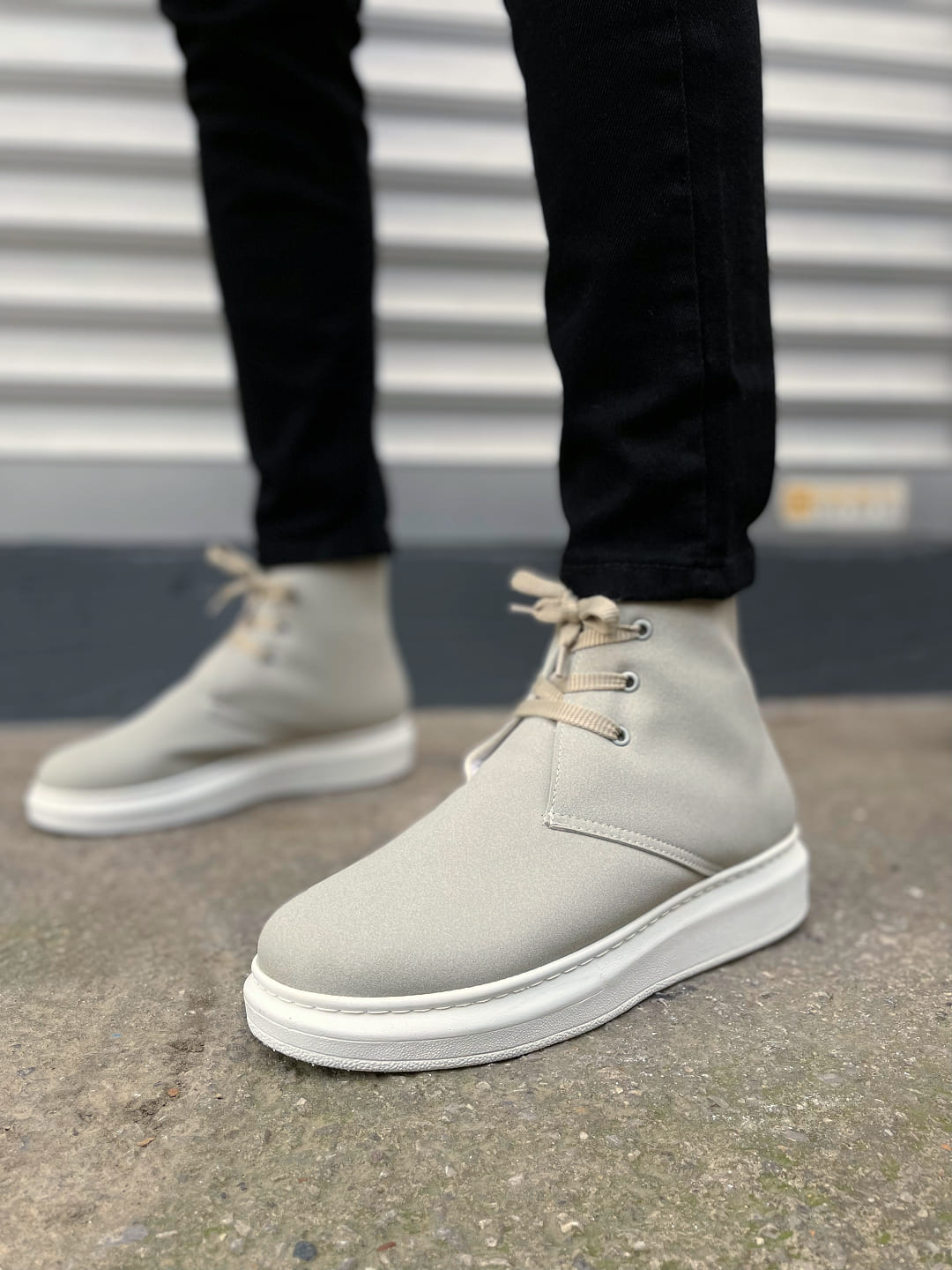 JY207 Oslo Bağcıklı Ortopedik Taban Süet Erkek Spor Bot SBT - Gri - Görsel 2