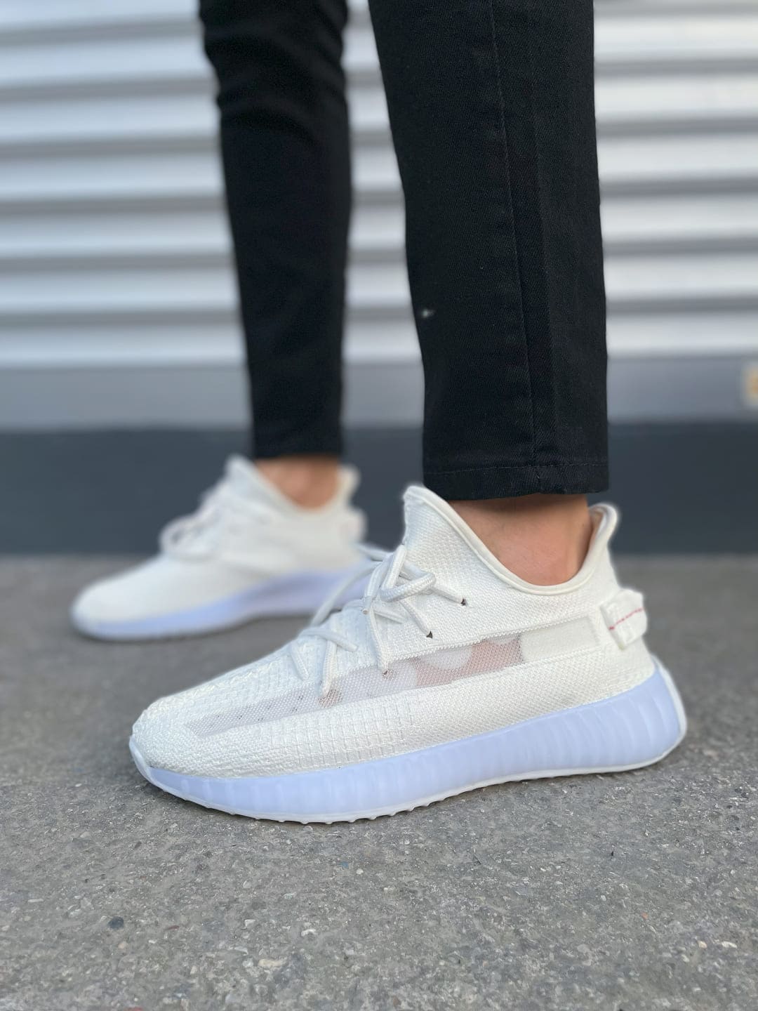 JY305 Pulse Bağcıklı Triko Kumaş Erkek Günlük Spor Ayakkabı TBT - Beyaz - Görsel 2