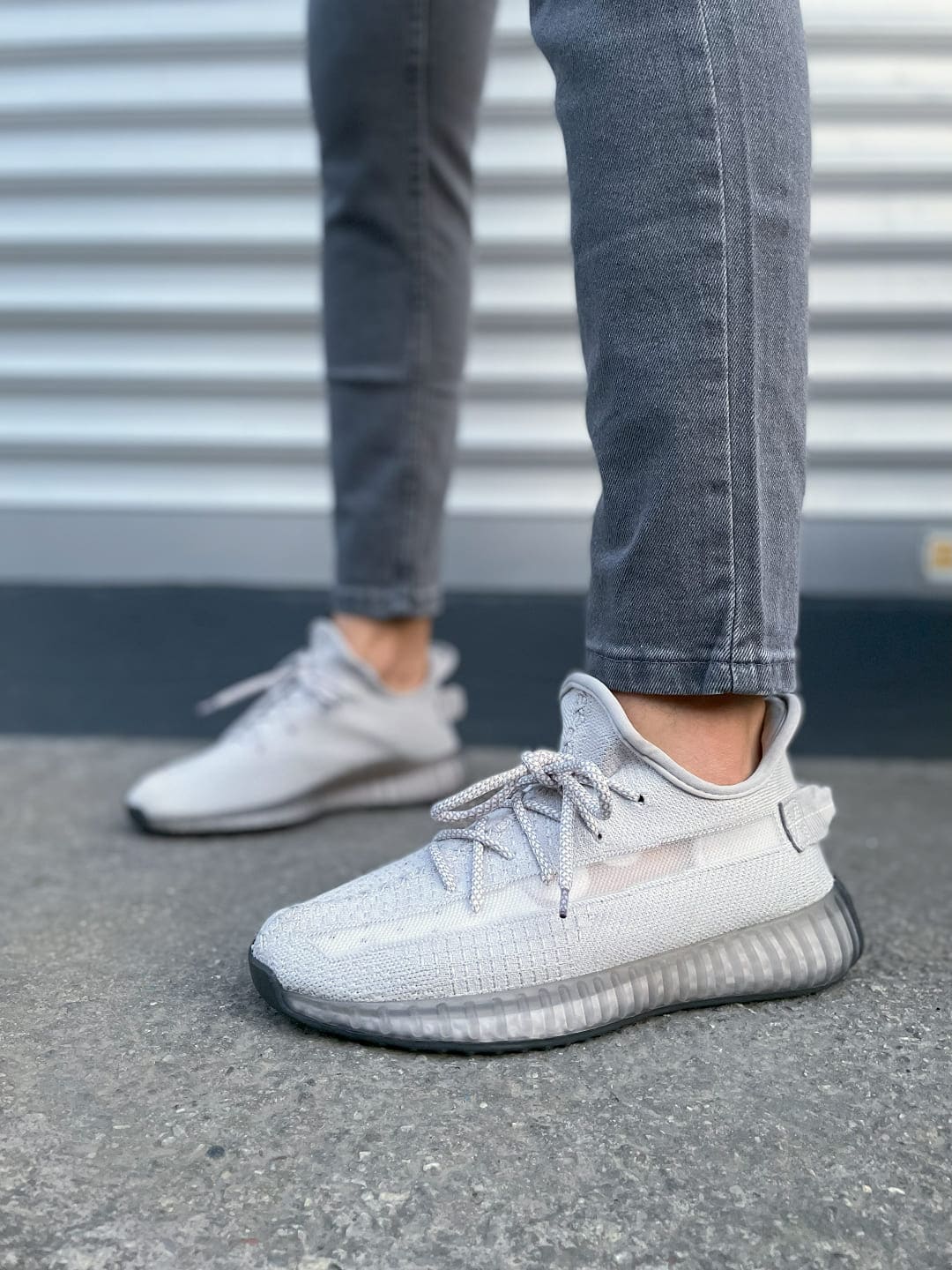 JY305 Pulse Bağcıklı Triko Kumaş Erkek Günlük Spor Ayakkabı TGT - Gri - Görsel 2