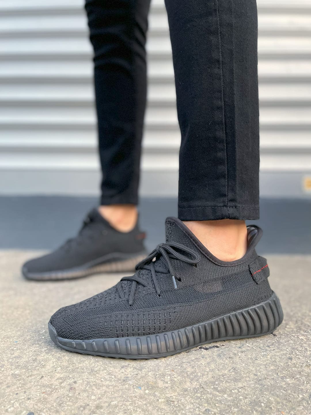 JY305 Pulse Bağcıklı Triko Kumaş Erkek Günlük Spor Ayakkabı TST - Siyah - Görsel 2