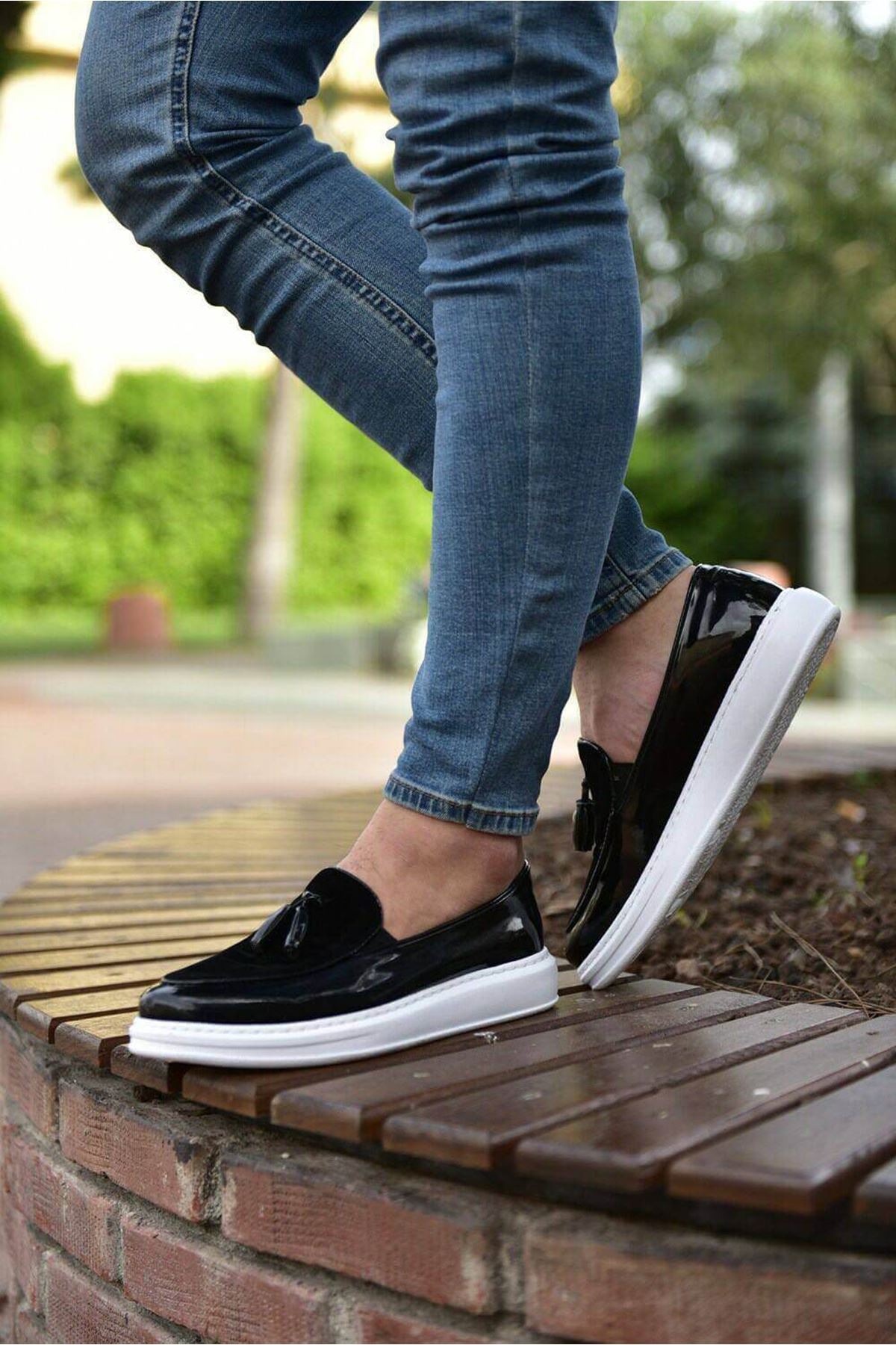 CH002 - RBT Loafer Verniciata Erkek Ayakkabı SIYAH - Görsel 3