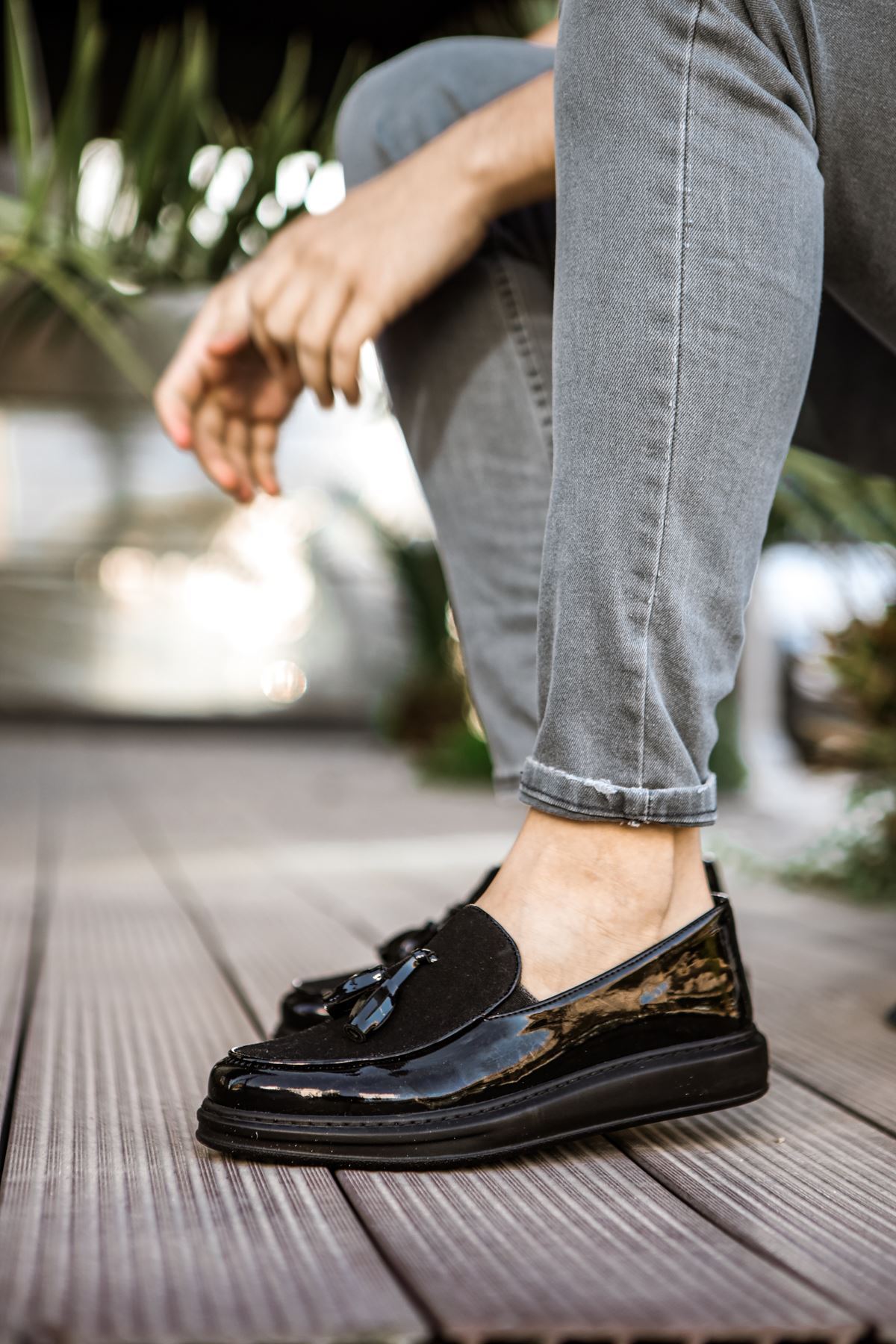 CH002 - RST Loafer Verniciata Erkek Ayakkabı SIYAH - Görsel 2