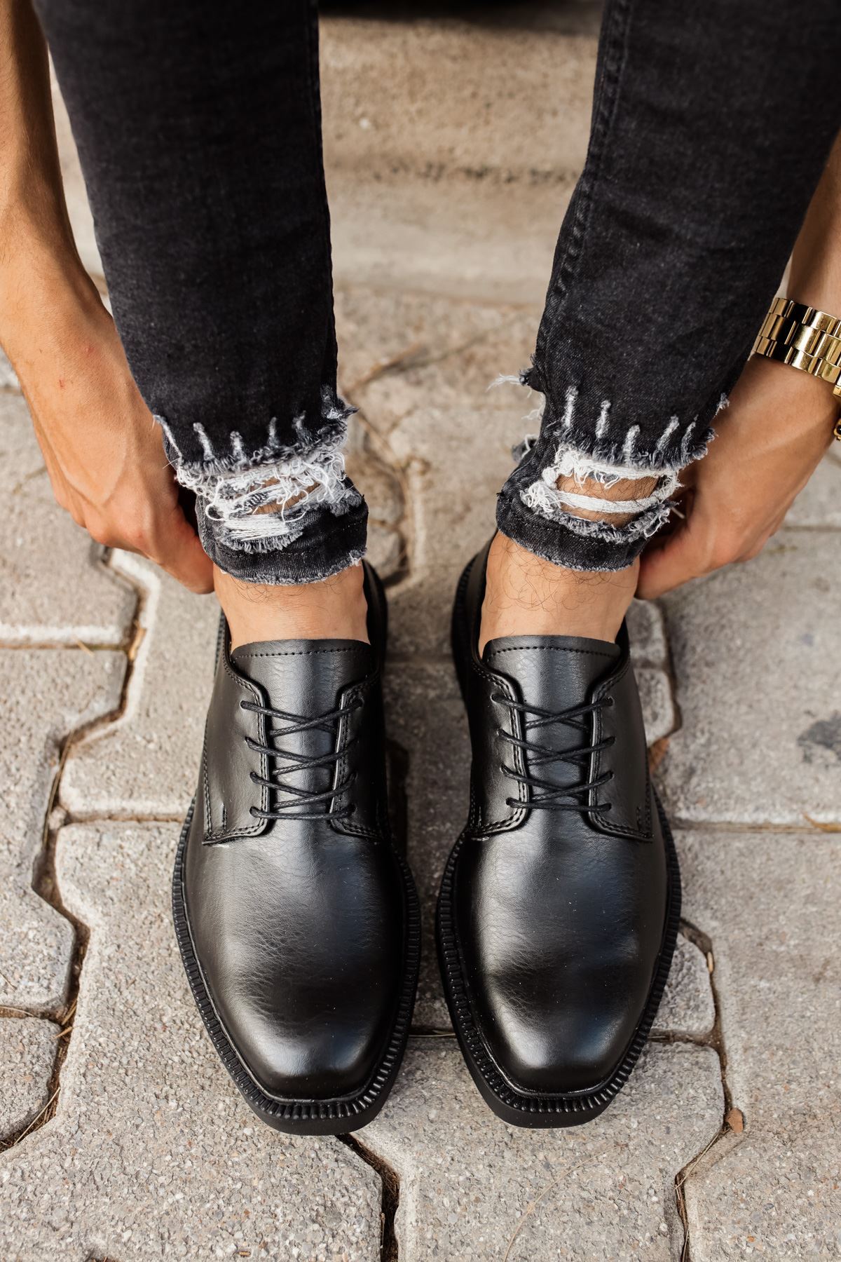 CH001 - FST Classic Lace Erkek Ayakkabı SIYAH - Görsel 2