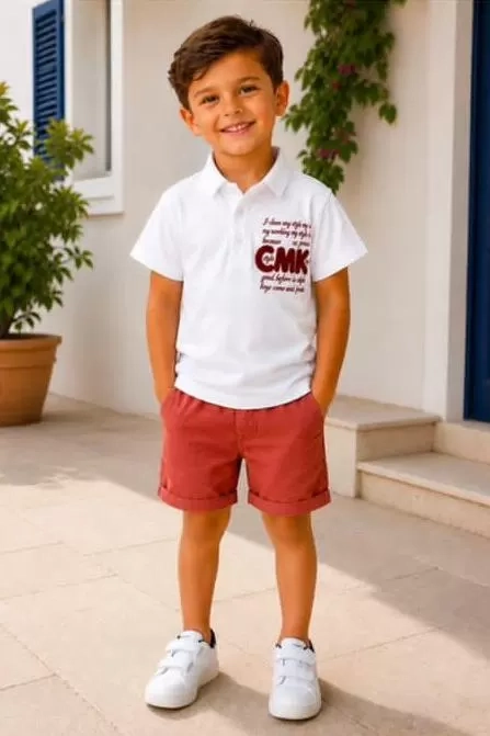 2/10 Yaş Keten Tişört Denim Şort Çocuk Takımı