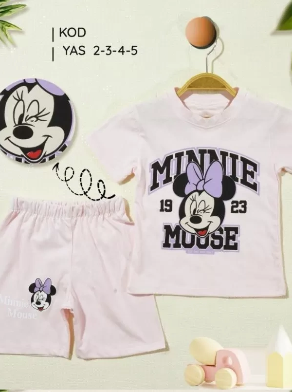2/5 Yaş Minnie Mouse Baskılı Çocuk Takımı