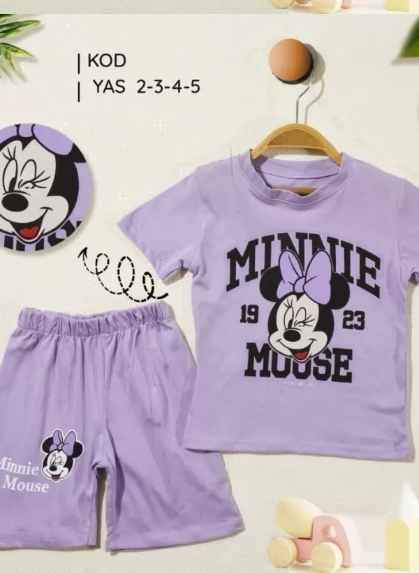 2/5 Yaş Minnie Mouse Baskılı Çocuk Takımı