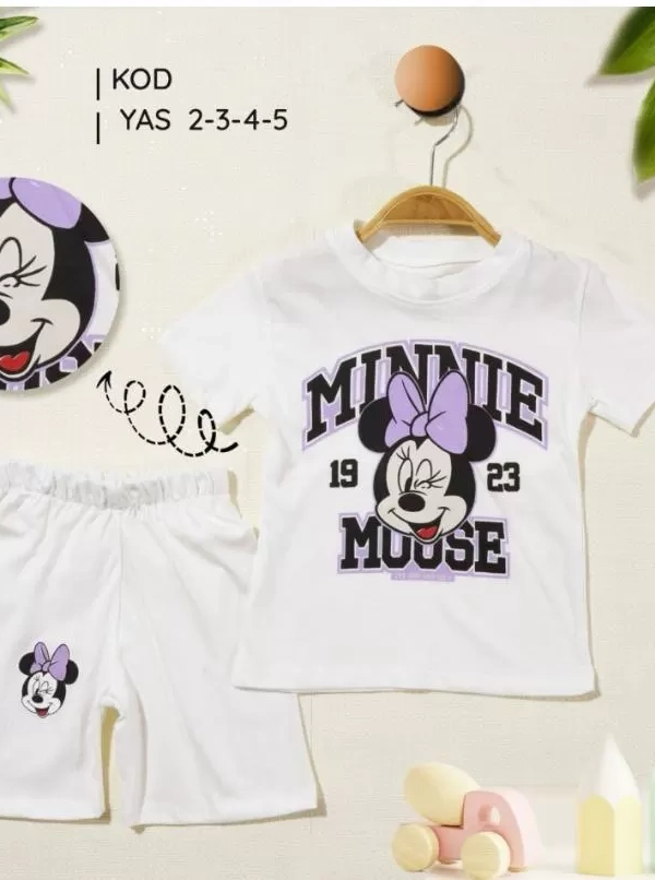 2/5 Yaş Minnie Mouse Baskılı Çocuk Takımı