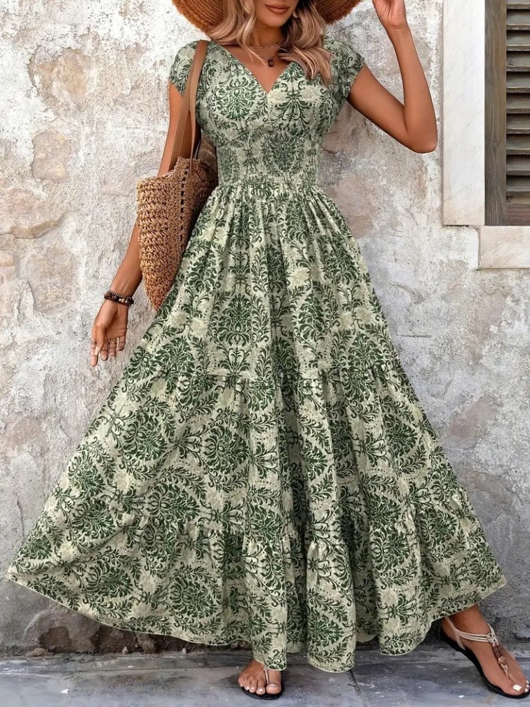 Kadın Kısa Kollu Kruvaze Yaka Beli Lastikli Süprem - Görsel 2