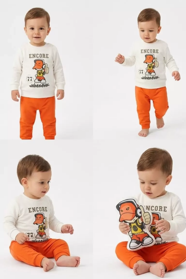 6/24 Ay Baskılı Basic Bebek Takımı