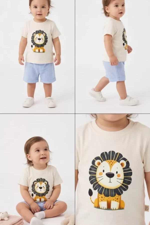 6/24 Ay Keten Şortlu Basic Bebek Takımı