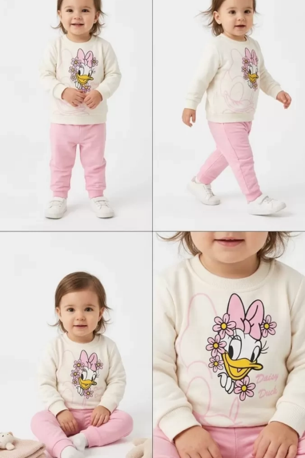 6/24 Ay Ördek Baskılı Basic Bebek Takımı